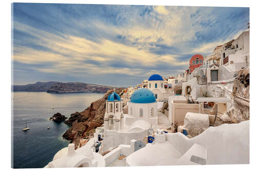 Acrylglas print View of Oia, Santorini