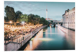 Foam board print Strandbar Mitte in Berlin at the blue hour