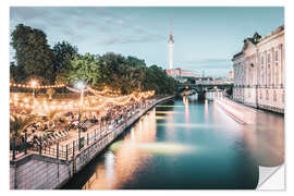 Naklejka na ścianę Strandbar Mitte in Berlin at the blue hour