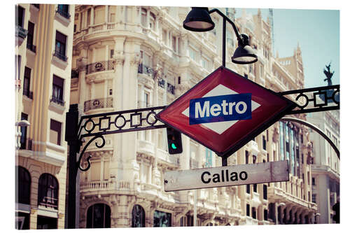 Cuadro de metacrilato Boca de metro, Callao, Madrid