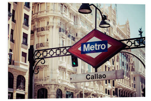 PVC-tavla Metroskylt vid Callao i Madrid