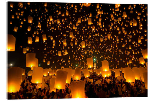 Acrylic print Sky Lantern on Yeepeng festival