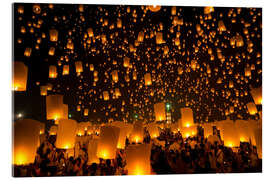 Akryylilasitaulu  Sky Lantern on Yeepeng festival