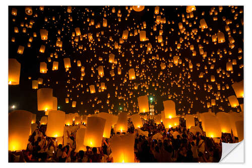 Wall sticker Sky Lantern on Yeepeng festival