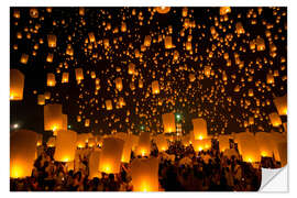 Vinilo para la pared Sky Lantern on Yeepeng festival