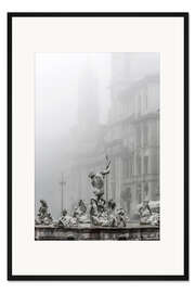 Gerahmter Kunstdruck Fontana del Nettuno (Neptunbrunnen) in Rom, Italien