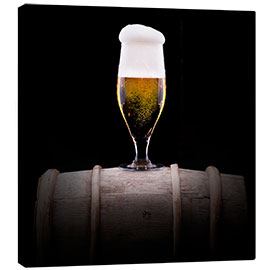 Canvas print  Frosty glass of light beer