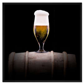 Gerahmter Kunstdruck Kaltes Glas helles Bier