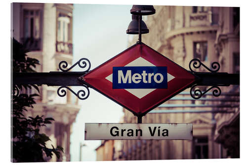 Cuadro de metacrilato Boca de Metro, Gran vía, Madrid