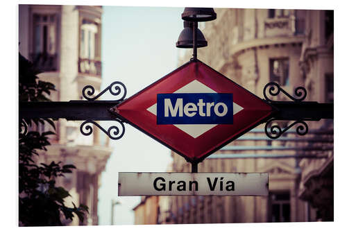 Hartschaumbild Metroschild – Madrid