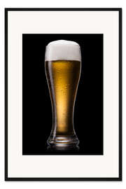 Gerahmter Kunstdruck Bier im Glas