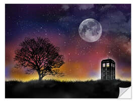 Selvklebende plakat The Tardis at night, Doctor Who