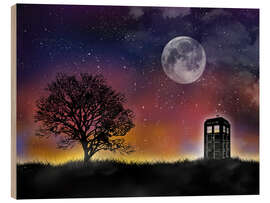 Wood print The Tardis at night, Doctor Who