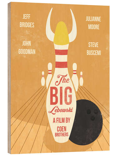 Tableau en bois The Big Lebowski (anglais)