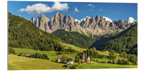 Quadro em plexi-alumínio Funes, Dolomitas, Tirol do Sul