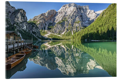 Acrylglasbild Pragser Wildsee, Südtirol, Italien