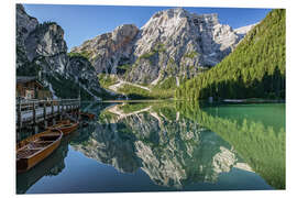 Foam board print Braies Lake, South Tyrol, Italy