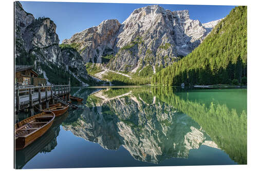 Quadro em plexi-alumínio Braies Lake, South Tyrol, Italy