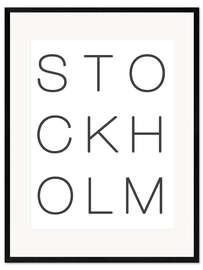 Gerahmter Kunstdruck Stockholm minimalistisch