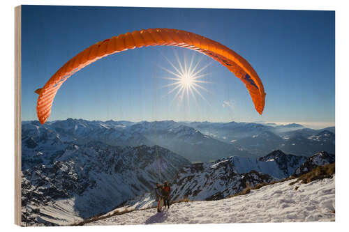 Tableau en bois paragliding start