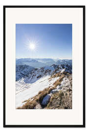 Gerahmter Kunstdruck Blick vom Nebelhorn