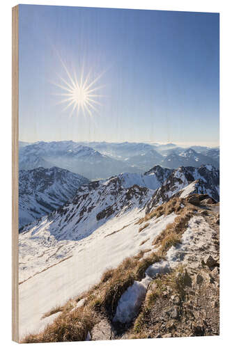 Holzbild Blick vom Nebelhorn