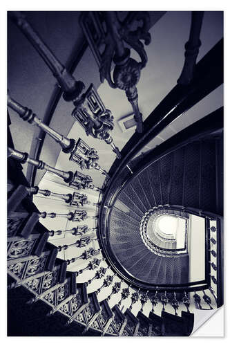 Vinilo para la pared Beautiful ornamented spiral staircase