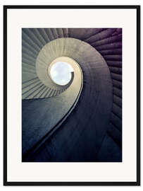 Gerahmter Kunstdruck Konkrete Wendeltreppe