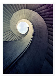 Póster Concrete spiral staircase