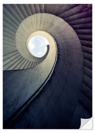 Selvklebende plakat Concrete spiral staircase