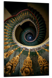 Galleriprint Ornamented spiral staircase in green and yellow