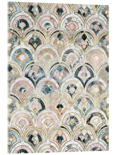 Akrylbilde Art Deco Marble Tiles in Soft Pastels