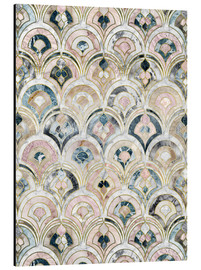 Aluminiumsbilde Art Deco Marble Tiles in Soft Pastels - Micklyn Le Feuvre