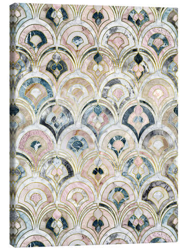 Tableau sur toile Carreaux de marbre Art Déco pastel