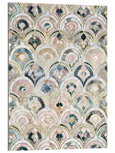 Quadro em plexi-alumínio Art Deco Marble Tiles in Soft Pastels