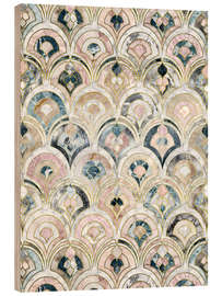 Tableau en bois  Carreaux de marbre Art Déco pastel - Micklyn Le Feuvre