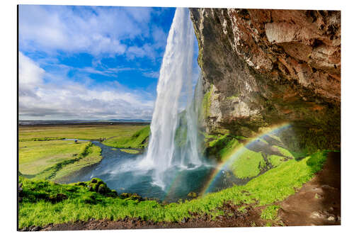 Tableau en aluminium Iceland - Seljalandsfoss waterfall