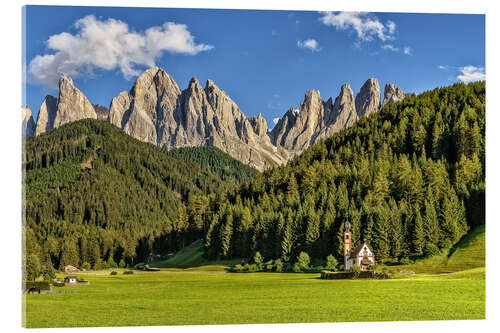 Acrylic print Val di Funes, Dolomites, South Tyrol