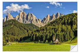 Självhäftande poster Val di Funes, Dolomites, South Tyrol