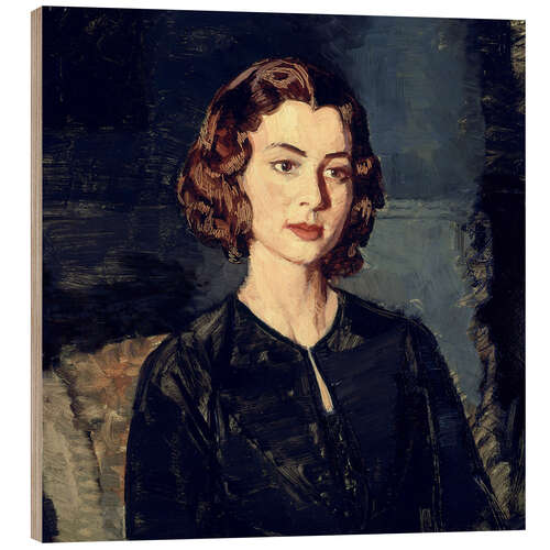 Wood print Portrait of a woman I