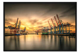 Gerahmter Kunstdruck Waltershofer Hafen V