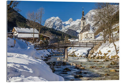 Galleriprint Idyllic village church in Ramsau (Upper Bavaria, Germany)