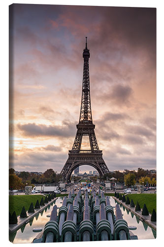 Leinwandbild Eiffelturm bei Sonnenuntergang, Paris I