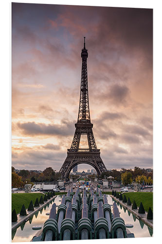 Hartschaumbild Eiffelturm bei Sonnenuntergang, Paris I