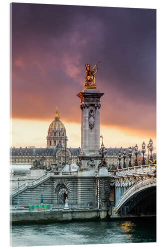 Cuadro de metacrilato Alexandre III bridge at sunset, Paris, France