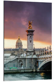 Alubild Alexandre III-Brücke bei Sonnenuntergang, Paris, Frankreich