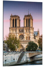 Alubild Kathedrale Notre-Dame bei Sonnenuntergang, Paris, Frankreich