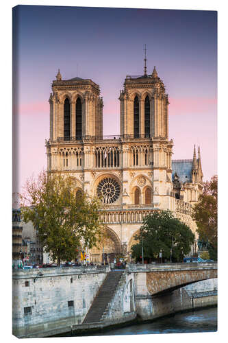 Leinwandbild Kathedrale Notre-Dame bei Sonnenuntergang, Paris, Frankreich