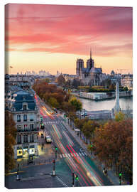 Obraz na płótnie Notre Dame and city of Paris at dusk, France - Matteo Colombo