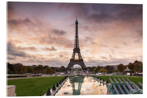 Acrylic print Eiffel Tower at sunset, Paris II